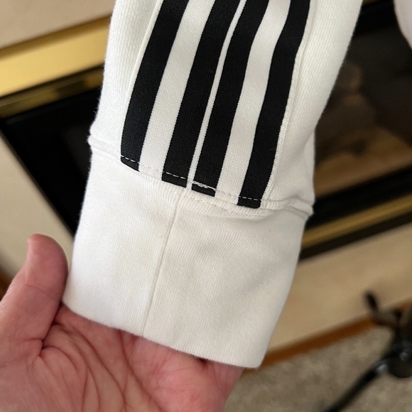 Athleta Cropped 24/7 Racer Striped Fleece Sweatshirt Sz. S - Picture 4 of 13